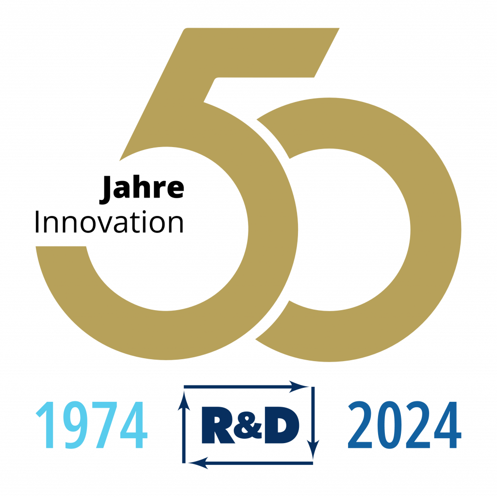 R&D 50 Jahre Logo transparent